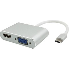 Brs Tbrs Ype-C USB 3.1 To Hdmı-Vga 2in 1 Çevirici Converter Adapter