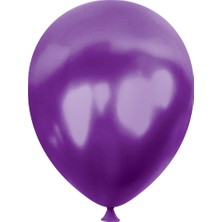 Kikajoy Ki̇kajoy Metali̇k Balon Baskisiz 100 'lü  Mor