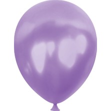 Kikajoy Ki̇kajoy Metali̇k Balon Baskisiz 100 'lü  Li̇la