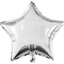 Dipak Parlak Yıldız Şekil Gümüş Folyo Balon (1 Adet)