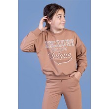 Toontoy Kids Toontoy Kız Çocuk Baskılı Düşük Kol Sweatshirt