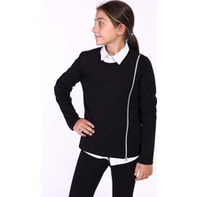 Toontoy Kids Toontoy Kız Çocuk Fermuar Detaylı Baskılı Sweatshirt