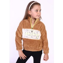 Toontoy Kids Toontoy Kız Çocuk Nakışlı Peluş Sweatshirt