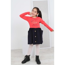 Toontoy Kids Toontoy Kız Çocuk Beauty Love Baskılı Elbise