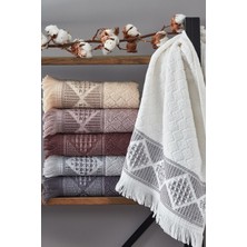 Dantela Pamuk 70X140CM 6'lı Banyo Havlu Seti - Kod 9061