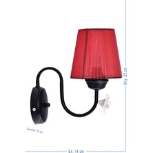 Özpolat Aydınlatma Samara Güllü Aplik Siyah (Kırmızı Şapkalı)