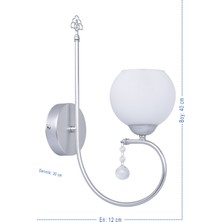 Özpolat Aydınlatma Mihrimah Lüx Camlı Aplik (Gümüş)