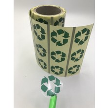 Ofis Turka Geri Dönüşüm Etiketi 30 mm Yuvarlak Üzeri Baskılı 500 Lü Sarım.