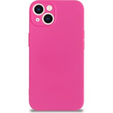Case World Caseworld Apple iPhone 13 Kapak Kamera Korumalı Içi Kadife Lansman Silikon Kılıf - Neon Pembe Pembe