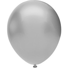 Balonevi  Balonevi, Metalik Silver - Gümüş Rengi,  Metalik Renk Baskı Balonu 100'LÜ Paket