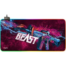 Digipod RGB RGB 90X40 XXL RGB Kaymaz Taban Mouse Pad 4 mm