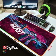 Digipod RGB RGB 90X40 XXL RGB Kaymaz Taban Mouse Pad 4 mm