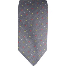 Varetta  erkek Füme Geniş Desenli Mendilli Kravat