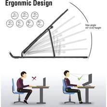 Mbois 7 Kademeli Ayarlı Katlanabilir Laptop Tablet Standı Siyah