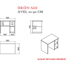 Kalender Dekor Avel Mayra 90 cm Çalışma Masası Takımı