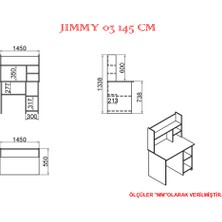 Kalender Dekor Jimmy Snow 145 cm Çalışma Masası Takımı