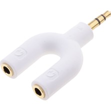 Prettyia Stereo Ses Splitter Kulaklık 2 Yollu Adaptör Anahtarlık Beyaz (Yurt Dışından)