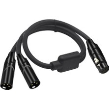 Prettyia 3 Pin Xlr Fiş Y Splitter Kablo Adaptörü Kablosu (Yurt Dışından)