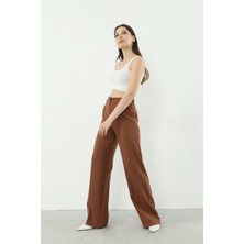 Foremia Retro Palazzo Pantolon-Kahve