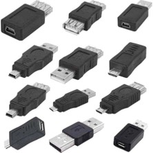 Sharplace 12 Adet Adaptörler Kiti 12 1 Otg Usb2.0 Erkek Kadın Mikro USB Mini USB (Yurt Dışından)