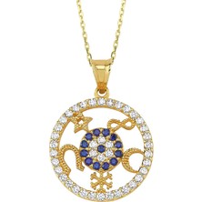 Altın Sepeti Altın Halka Gözlü Şans Kolyesi