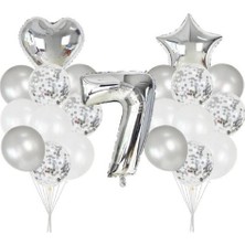 Dipak Gümüş Renk 7 Yaş Balon Seti