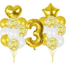 Dipak Gold Renk 3 Yaş Balon Seti
