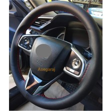 Gürler Oto Aksesuar Dikmeli Direksiyon Kılıfı Soft Kırmızı Ipli