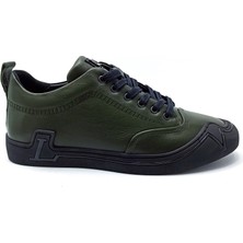 Marcomen Haki Deri Erkek Sneaker Ayakkabı