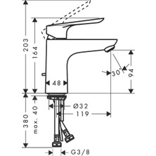 Hansgrohe 71178000 Hg Logis E Lb 100 K.dalı / Krom