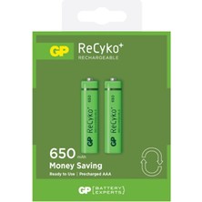 Gp Şarjlı Pil AAA İnce Kalem 650MAH Recyko