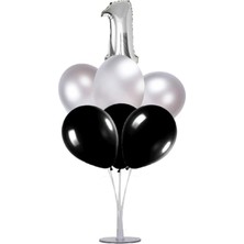 Dipak Gümüş/siyah Renk 1 Yaş Balon Standı