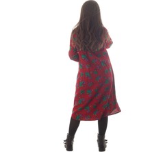 Otantik Textile Kadın Pazen Divitin Patchwork Model Ful Düğmeli Etnik Elbise