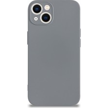 Kzy Apple iPhone 13 Mini Kapak Kamera Korumalı Içi Kadife Lansman Silikon Kılıf - Gri