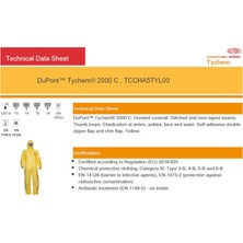 Dupont Tychem C 2000 Biyolojik Koruma Tulum En 14126