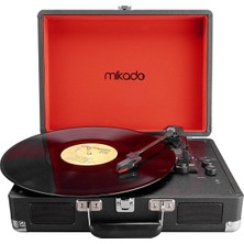 Mikado Nostalgia MN-P317 Siyah Turntable+Rca+Bluetooth Destekli Pikap