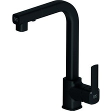 Gpd MES160-S Pedra Siyah Sipralli Spiralli Evye Mutfak Bataryası Armatürü