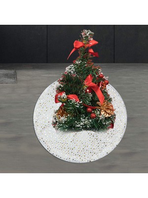F Fityle Noel Ağacı Etek Dekor Kat Mat Peluş Halı Halı Için Tatil Yeni Yıl Beyaz 90 cm