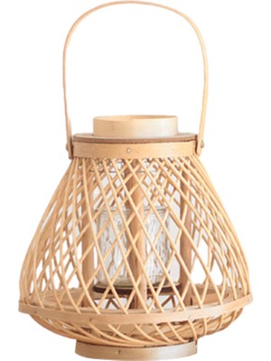 Kesoto Bambu Rattan Fener El Dokuma  Süs 25X38 cm (Yurt Dışından)