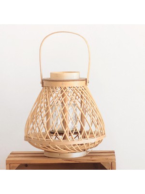 Kesoto Bambu Rattan Fener El Dokuma  Süs 25X38 cm (Yurt Dışından)