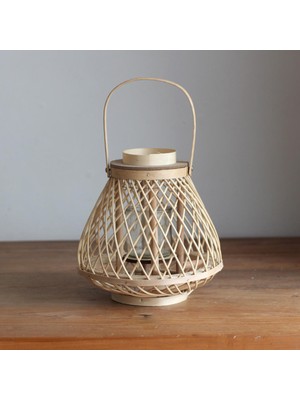 Kesoto Bambu Rattan Fener El Dokuma  Süs 25X38 cm (Yurt Dışından)