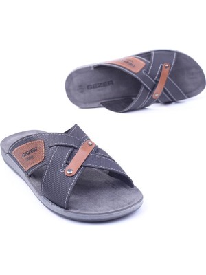 Gezer 13346 Erkek Yazlık Siyah Çapraz Günlük Terlik