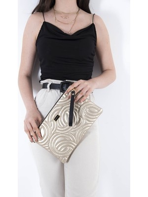 Silver Polo Silver  Polo Kadın Portföy  Clutch Altın - Altın NV1034