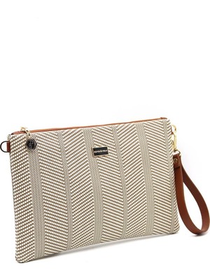 Silver Polo Silver  Polo Kadın Portföy  Clutch Bej - Taba NV1034