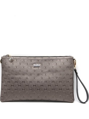 Silver Polo Silver  Polo Kadın Portföy  Clutch Platin - Siyah NV1034