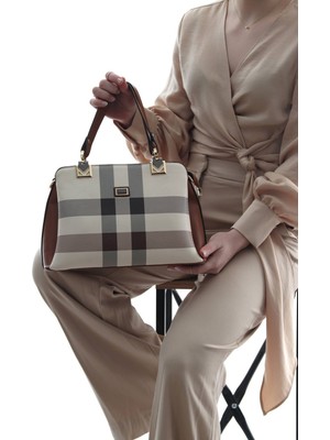 Silver Polo Silver  Polo Kadın El Çantası Krem - Taba NV972