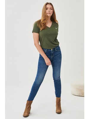 Scarlett High Skinny Fit Denim Esnek Jean Kot Pantolon