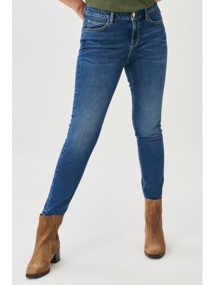 Scarlett High Skinny Fit Denim Esnek Jean Kot Pantolon