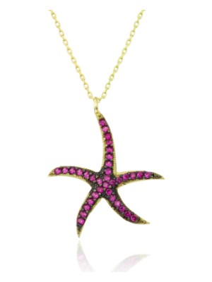 925 Gümüş Deniz Yıldızı 925 Ayar Gümüş Kolye