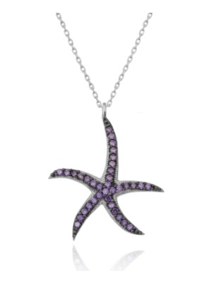 925 Gümüş Deniz Yıldızı 925 Ayar Gümüş Kolye